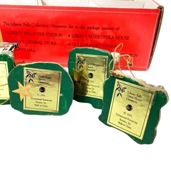 Hand painted Cold Cast Porcelain Miniature Ornaments Six Liberty Falls Buildings - Picture 6 of 9